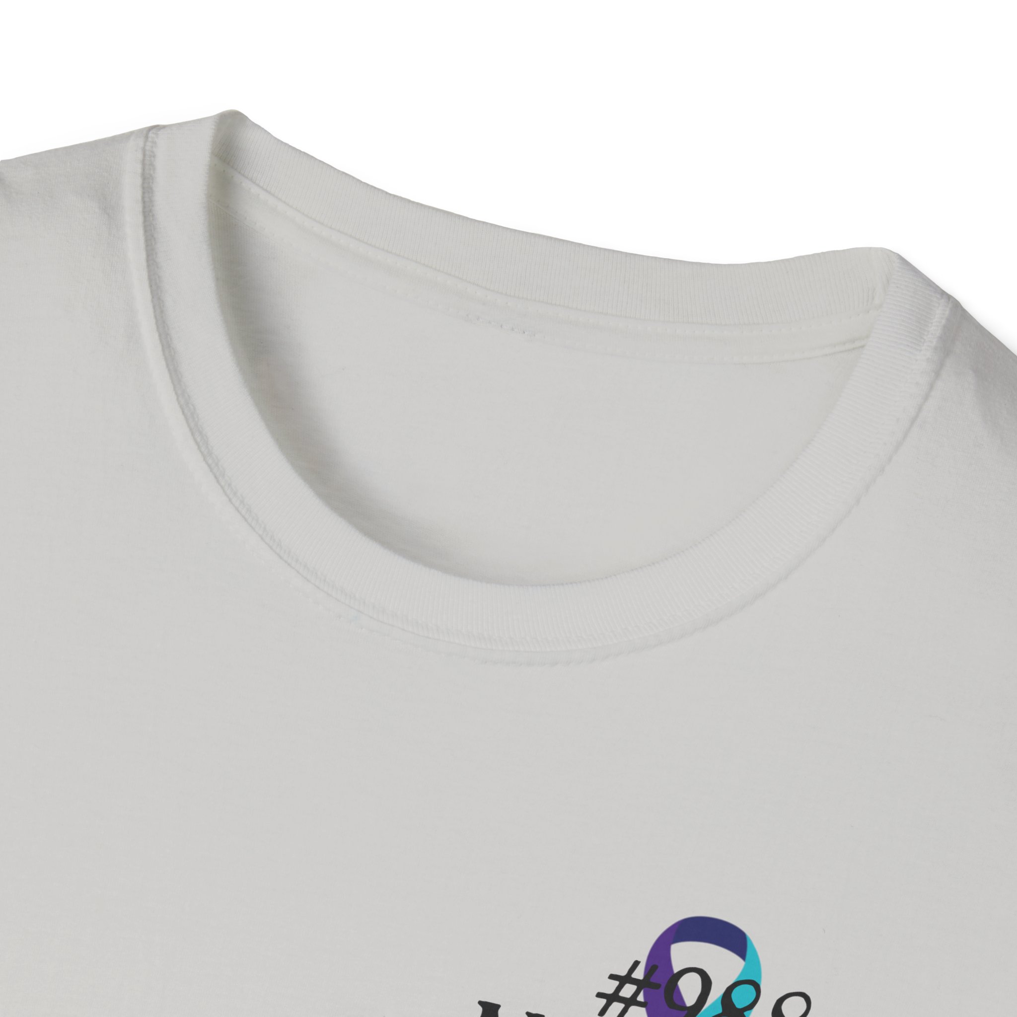 #988 Never Alone with Ribbon + Back Scripture Unisex Softstyle T-Shirt - Image 27