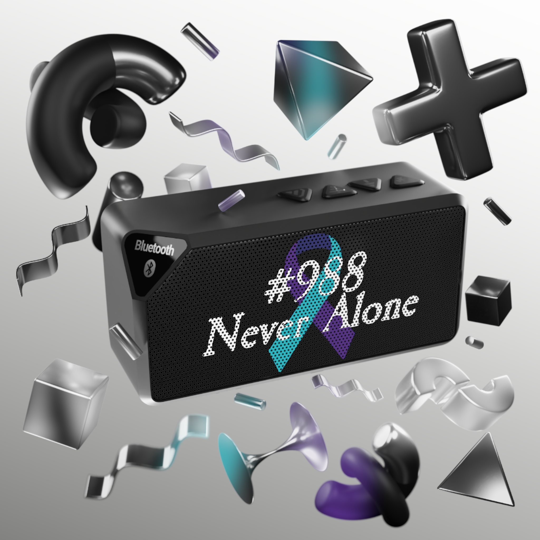 #988 Never Alone with Ribbon Jabba Bluetooth Speaker - Image 4