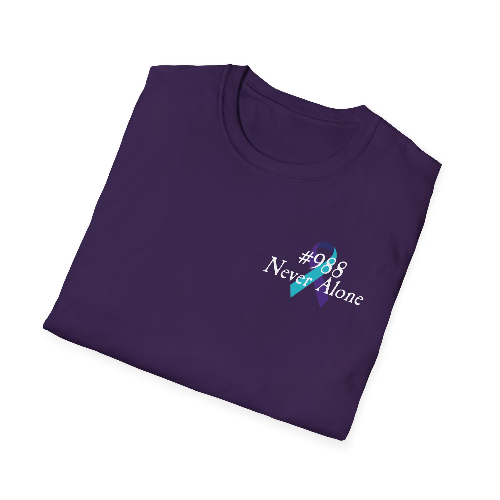 #988 Never Alone with Ribbon + Back Scripture Unisex Softstyle T-Shirt - Image 12